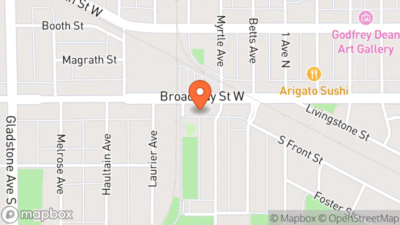 Map showing location of Serendipity Thrift Shop