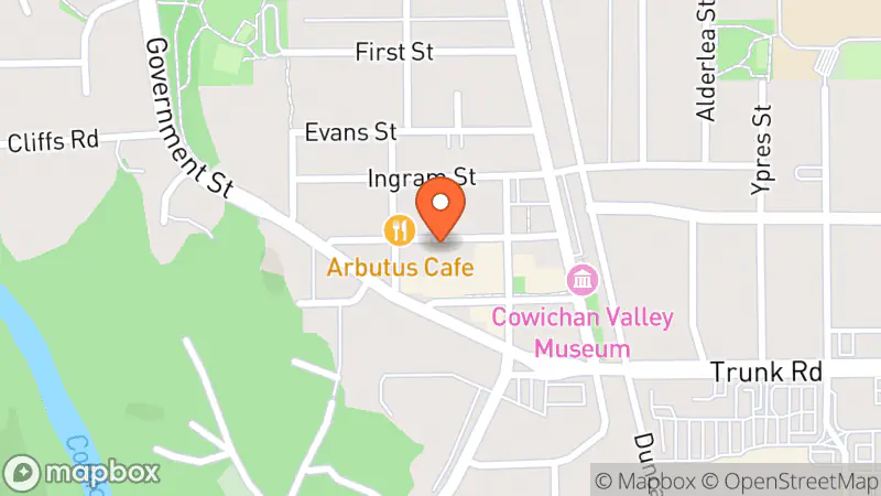 Map showing location of The Sassy Lion Thrift Store