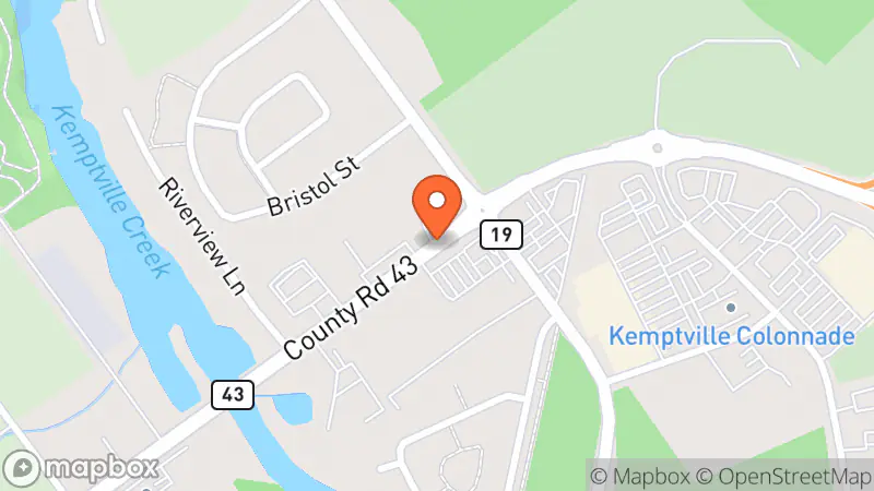 Map showing location of The Score Kemptville