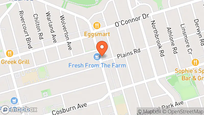 Map showing location of The Thrifty Chef Shop