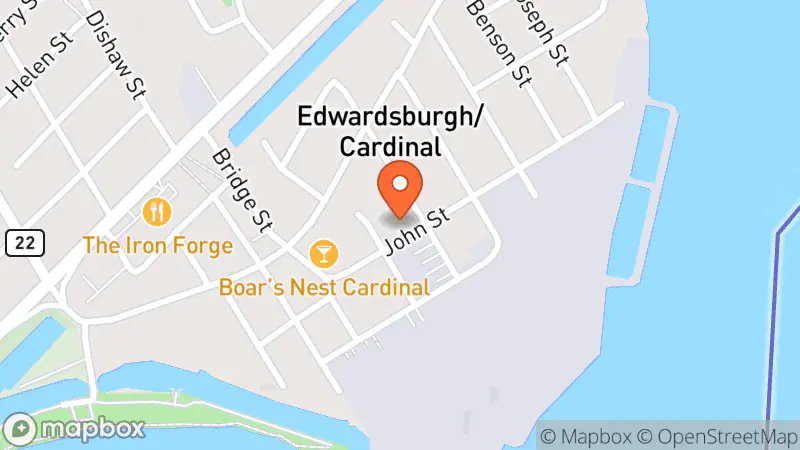 Map showing location of The Treasure Chest