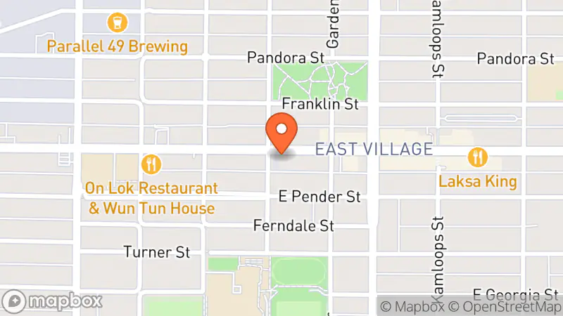 Map showing location of Thrift and Treasures