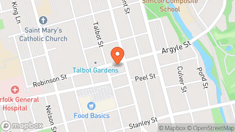 Map showing location of Thrift Bank Canada