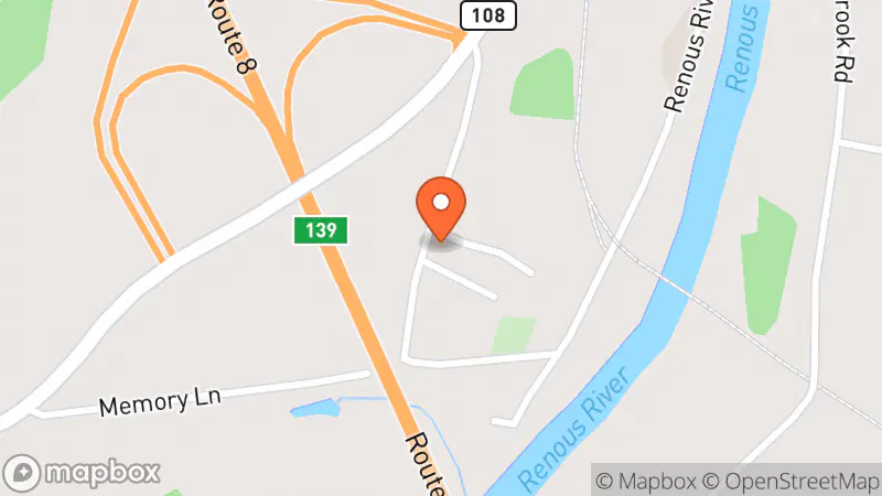 Map showing location of Thrift store