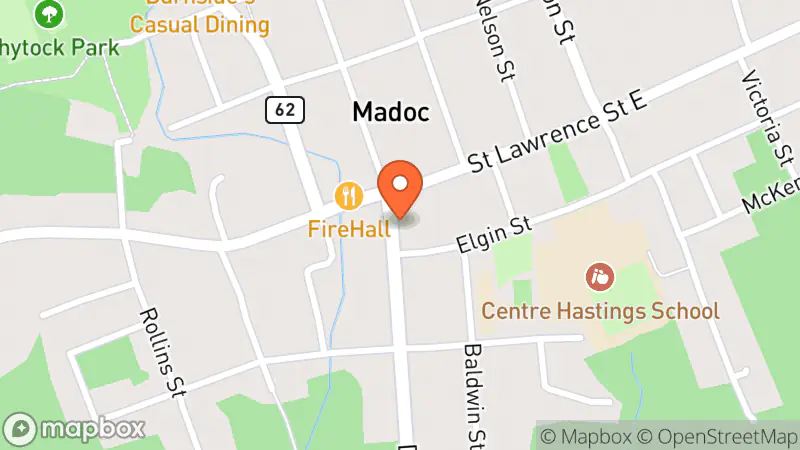 Map showing location of Thrift Store