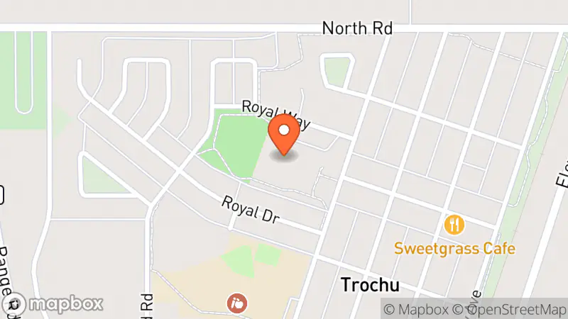 Map showing location of Trochu Community Closet