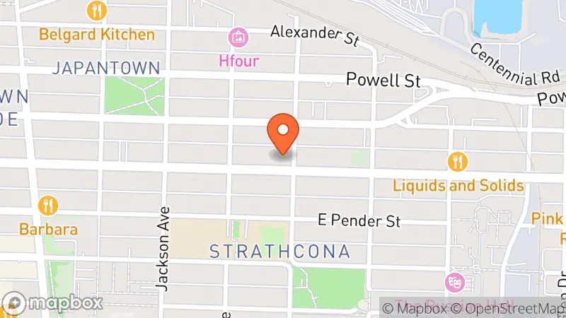 Map showing location of Union Gospel Mission Thrift Store