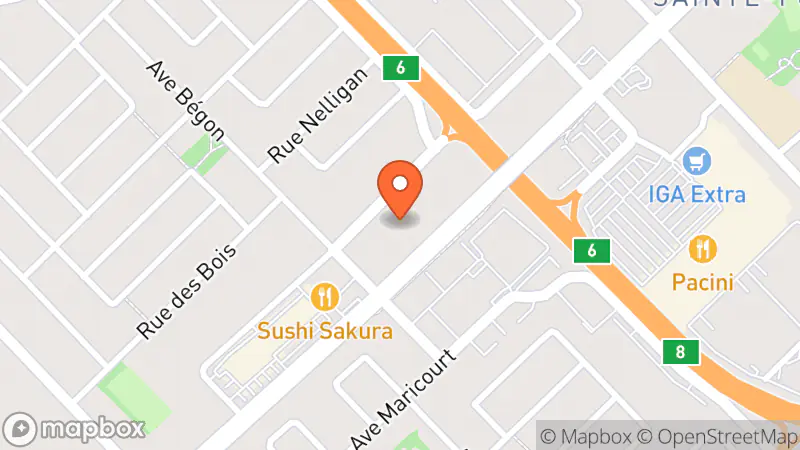 Map showing location of Village des Valeurs