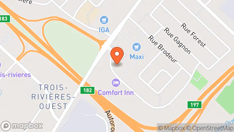 Map showing location of Village des Valeurs