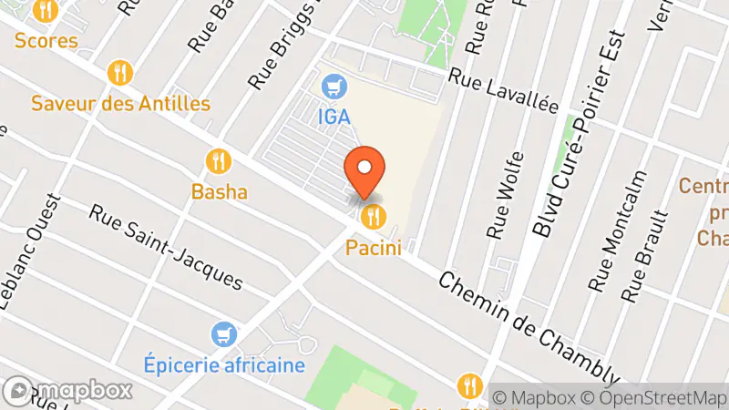 Map showing location of Village des Valeurs