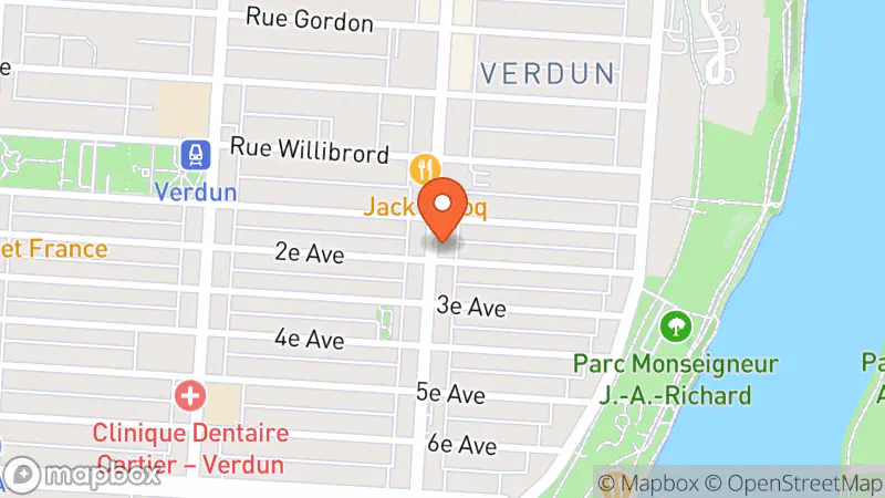 Map showing location of Vinyle Verdun Les Bons Débarras