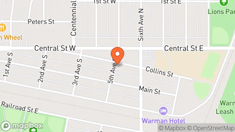 Map showing location of Warman MCC Thrift Shop