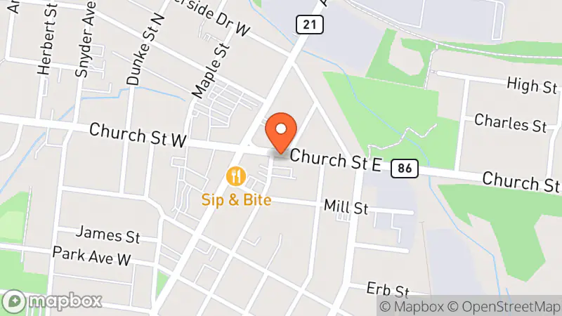 Map showing location of Woolwich Thrift Shop